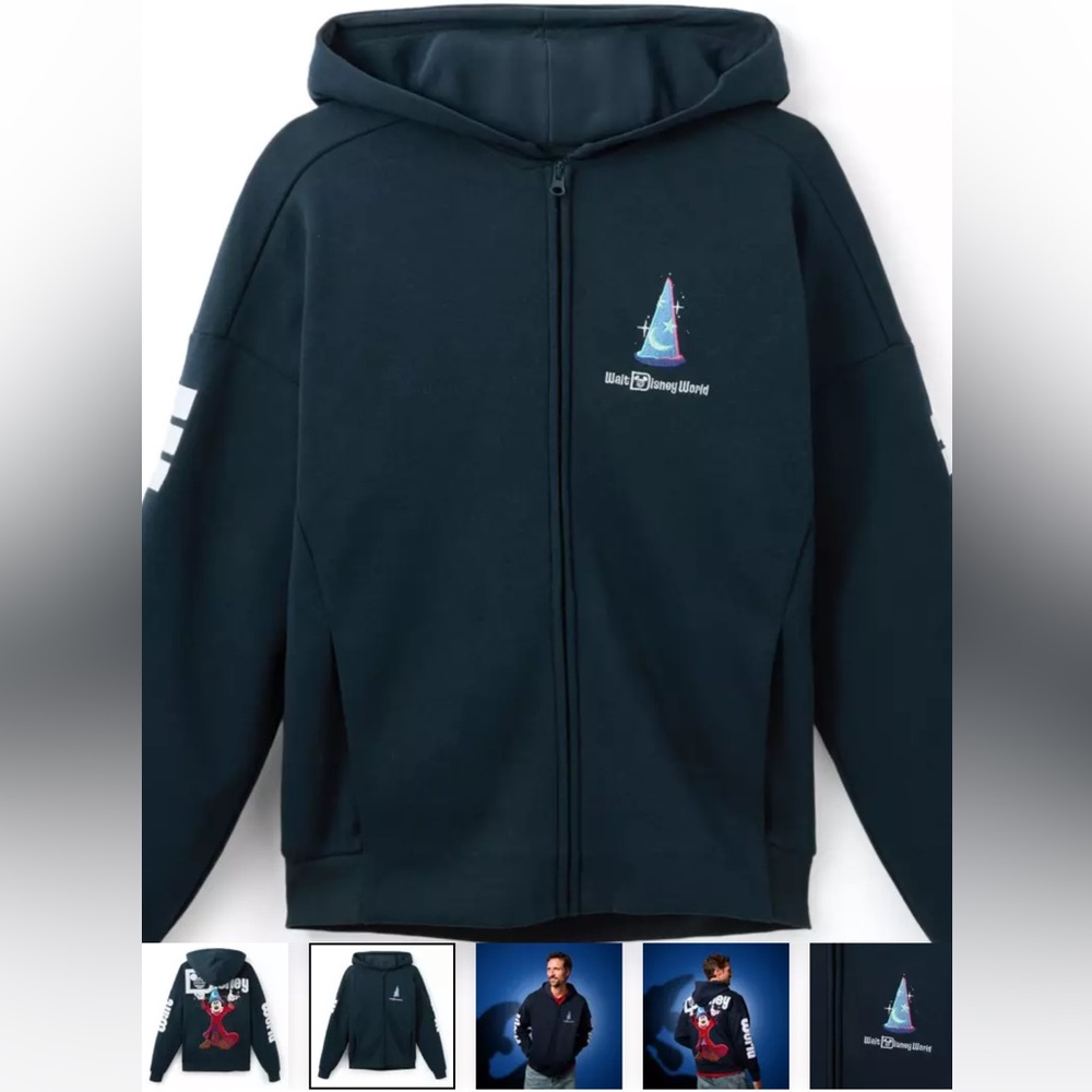 Mickey Sorcerer Kids Navy Blue Zip-Up Hoodie